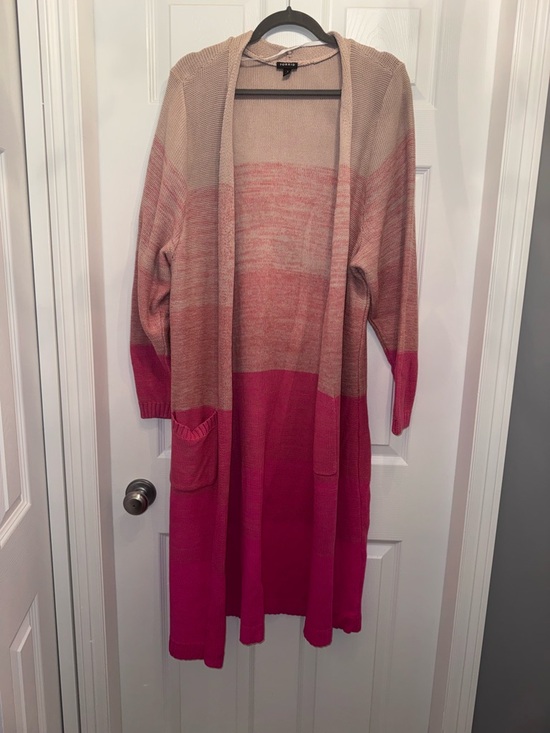 Torrid Curve Sweaters - Torrid Women's Pink Ombre Long Open-Front Cardigan